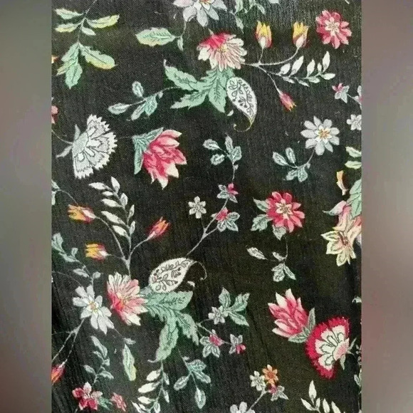 H&M Black Pink Floral Boho Bohemian Fairy Core Euro Summer Romantic Romper XS - Picture 7 of 11